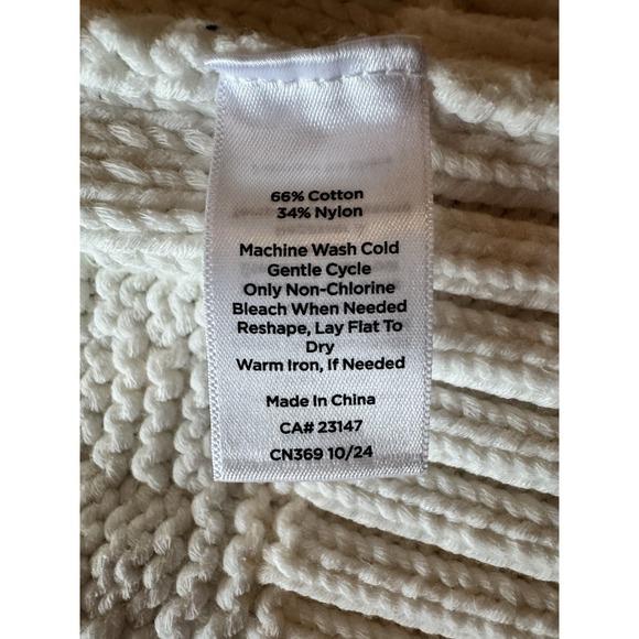 Talbots Chunky Cable Knit Woman's Size Xtra Small White Zip Up Sweater Classic - Picture 8 of 11